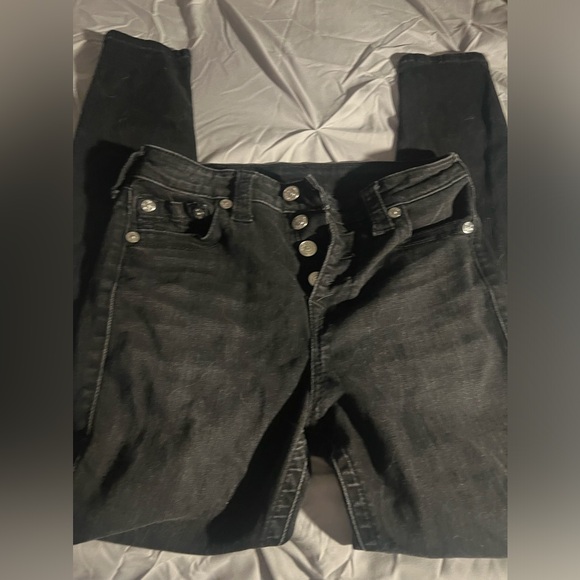True Religion Jennie Curvy High Rise Skinny Black Jeans Size 28 - Picture 1 of 6